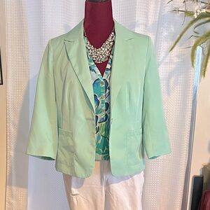 Women’s Mint Green Cropped Button Front Blazer (10)